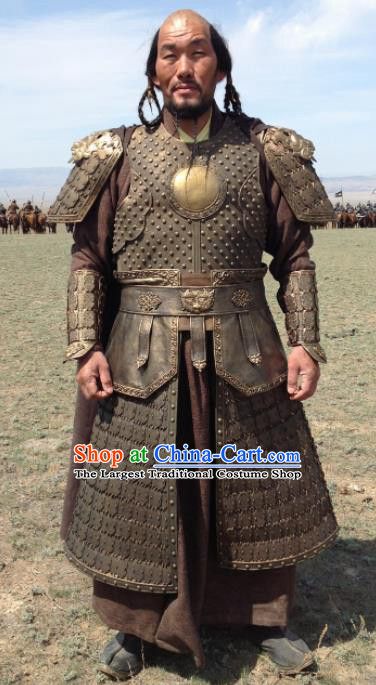 Chinese Ancient Drama Soldier Armor and Helmet Traditional Yuan Dynasty General Costumes Complete Set for Men Chinese General, Dynasty Warriors Characters, Chinese Armor, Yuan Dynasty, Chinese Warrior, Chinese Book, Historical Armor, Dynasty Warriors, Book Cover Illustration