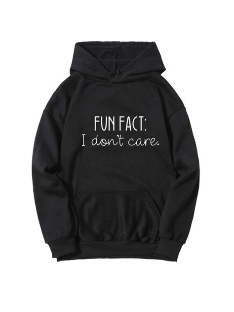 Slogan Graphic Thermal Lined Drawstring Hoodie | SHEIN USA Sarcastic Clothing, Women Slogan, Extremely Funny, Fun Clothes, Creative Things, Funny Outfits, Funny Hoodies, Outfits Winter, Clothes Ideas