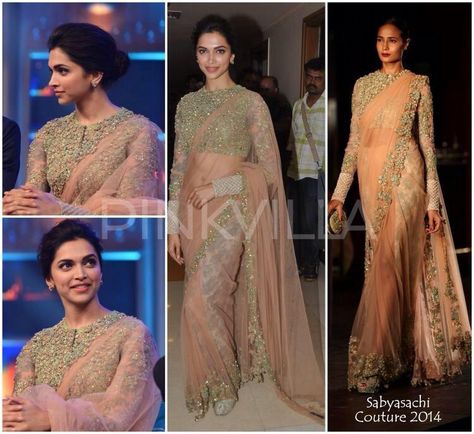 Couture Deepika Padukone Saree, Modern Saree, Indian Fashion Saree, Saree Designs Party Wear, Indian Bridal Outfits, Saree Trends, Elegant Saree, Stylish Sarees, Blouse Design Models