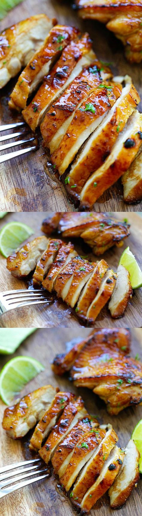 Honey Lime Chicken – crazy delicious chicken with honey for your family, takes only 20 mins #com312D Chicken With Honey, Honey Lime Chicken, Ayam Bakar, Chicken Marinade, Asian Chicken, Honey Lime, Best Chicken, Lime Chicken, Delicious Chicken