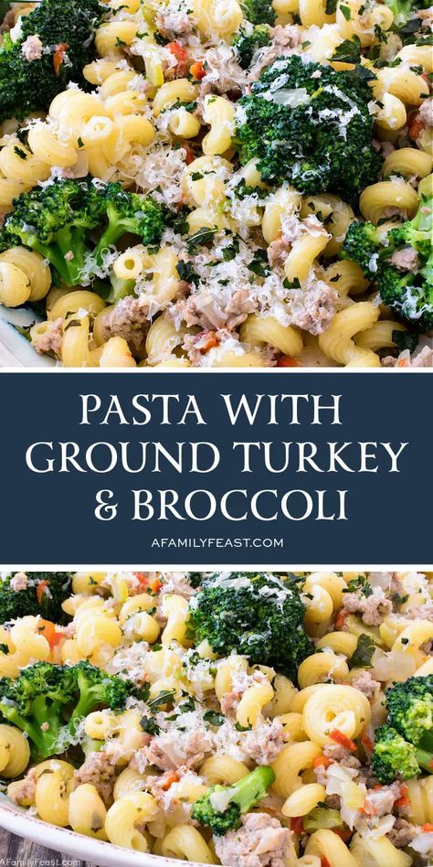 Easy Healthy Meal Prep Ground Turkey, 3 Ingredient Ground Turkey Recipes, Ground Turkey Broccoli Pasta, Ground Turkey Alfredo Pasta, Ground Turkey And Broccoli Recipes, Broccoli Ground Beef, Ground Turkey And Broccoli, Team Rh, Ground Turkey Broccoli