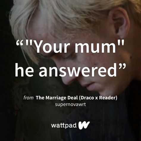 I'm reading "The Marriage Deal (Draco x Reader)" on #Wattpad #fanfiction. Draco Imagines Cute, Tom Felton Imagines, Draco Malfoy Wattpad, Draco X Reader, Draco Malfoy X Reader, Draco Malfoy Headcanon, Harry Potter Wattpad, Draco Malfoy Fanfiction, Wattpad Stories