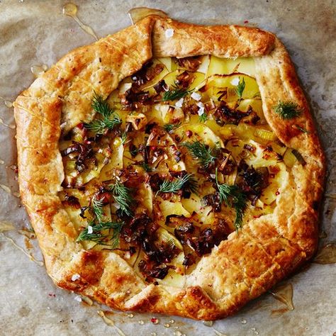 15 Galettes That Are Easier Than, Well, Pie | Bon Appétit Potato Galette, Leek And Potato, Pudding Chia, Leek Recipes, Galette Recipe, Savory Tart, Savory Pie, Crust Recipe, A Pizza