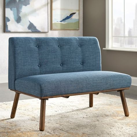 Simple Living Playmate Loveseat - On Sale - Bed Bath & Beyond - 13164467 Navy Loveseat, Waiting Room Decor, Dr Office, Wabi Sabi Home, Nook Dining Set, Corner Seating, Home Goods Furniture, Studio Chairs, Solid Wood Dining Set