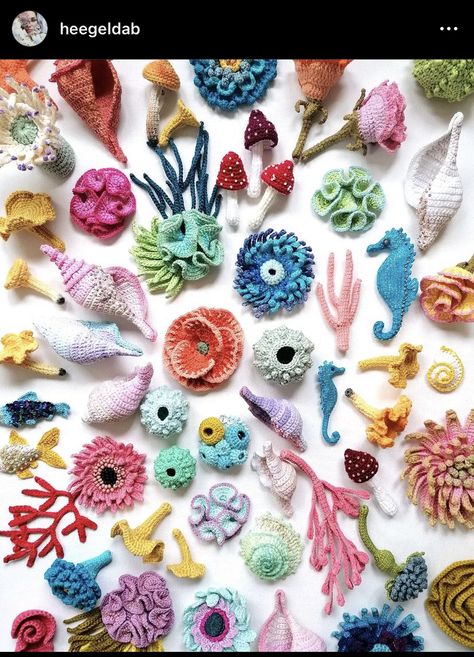 Crocheted Coral Reef, Crochet Barnacles, Crochet Nudibranch Pattern, Crochet Nudibranch, Hyperbolic Crochet Coral Reef, Art Au Crochet, Crochet Fish, Crochet Brooch, Abstract Embroidery