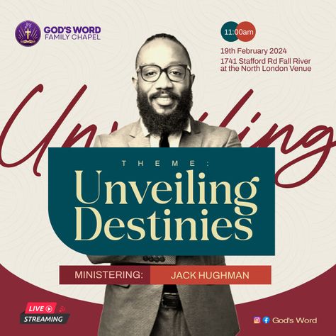 Unveiling Destinies church flyer Unveiling Flyer Design, Fasting And Prayer, 480x800 Wallpaper, Church Conference, Church Media Design, Church Poster Design, Graphic Design Flyer, Flyer Design Inspiration, Sunday Service