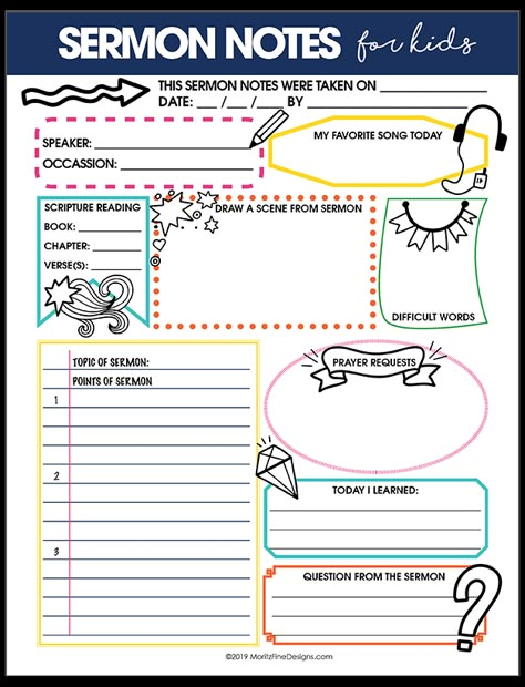 Sermon Preparation Worksheet, Kids Sermon Notes Free Printable, Free Sermon Notes Printable, Sermon Notes Template Free Printable, Children’s Sermon Ideas, Church Notes Template, Bible Activities For Teens, Bible Study Notes Free Printable, Sermon Notes Journals