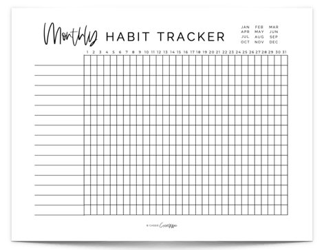 Monthly Charts Printable, Daily Goal Tracker Printable, Habit Chart Free Printable, Goal Tracking Printable, Monthly Goal Tracker Printable, Goal Tracking Ideas, Blank Habit Tracker Printable Free, Free Printable Habit Tracker Monthly, Habit Tracker Monthly Printable