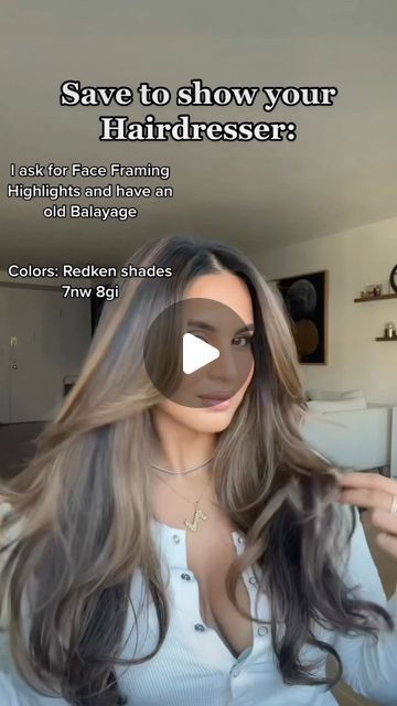 Zahara Khan | Miami Blogger on Instagram: "I’ve been getting my hair colored for many years now and the base of it is an old balayage but to preserve a fresher look I ask for face framing highlights and focus on top of my hair. I try to minimize bleach damage so focus mainly on the top of my hair and in the front. These are the exact colors @julianneparis uses on my hair and I focus on getting consistent glosses!" Color Frame Hair, Highlights Front Face Framing, Balayage Face Frame, Face Framing Balayage, Face Frame Highlights, Face Framing Highlights, Framing Highlights, Redken Shades, Balayage Color