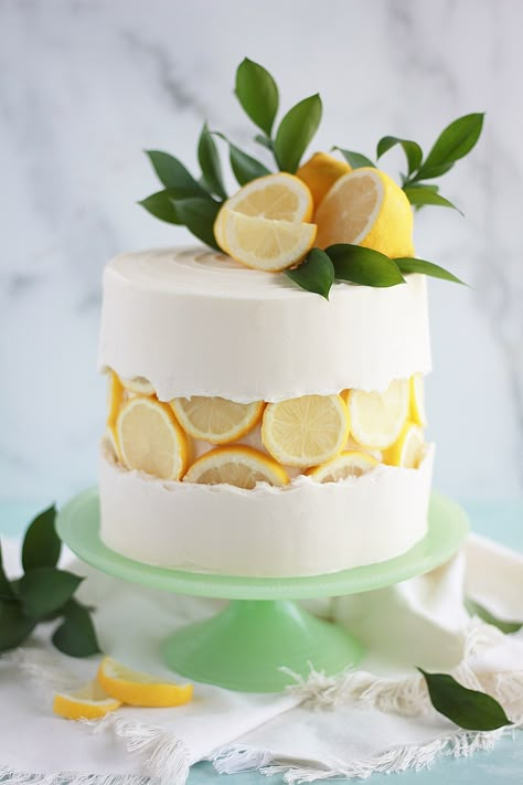 Lemon Slice Fault Line Cake - Baking with Blondie Fault Line Cakes, Fault Line Cake, Torte Creative, Orange And Almond Cake, Almond Cake Recipe, Torte Cupcake, Kue Ulang Tahun, Almond Cakes, Gorgeous Cakes