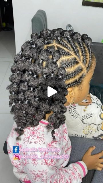 Bubble Braid Cornrows, Kids Bubble Braid Hairstyles, Bubble Braid Hairstyles Kids, Hairstyle For Children Girl, Cheer Braids, Hairstyles For Children Black, Cute Kids Hairstyles Black Natural Hair, Children Cornrow Hairstyles Natural Kids, Children Hairstyles Black For School