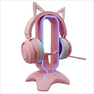 Gaming Headset Stand Cat Ear Headset, Pink Headphones, Headset Holder, Cute Headphones, Headset Stand, Headphone Stand, Headphone Holder, Computer Camera, Headphone Stands