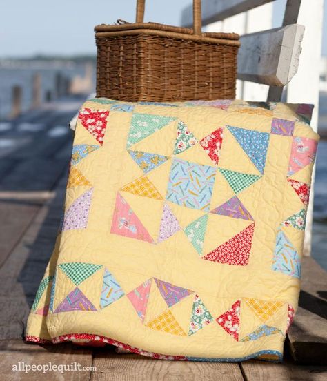 Quilts Made from 1930s Reproduction Fabrics | AllPeopleQuilt.com Pastel Quilts, Picnic Quilts, Quick Quilts, Scrap Projects, Quilting Digest, Ohio Star, Girl Quilts, Quilted Projects, Patchwork Ideas