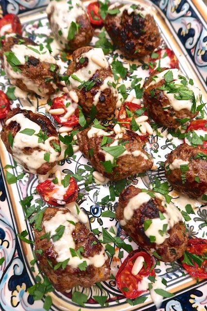 Scrumpdillyicious: Spicy Beef Armenian Kefta with Tahini & Tzatziki Healthy Armenian Recipes, Armenian Dinner Recipes, Armenian Food Recipes, Roast Leg Of Lamb, Armenian Food, Middle East Recipes, Homemade Tzatziki, Armenian Recipes, Leg Of Lamb