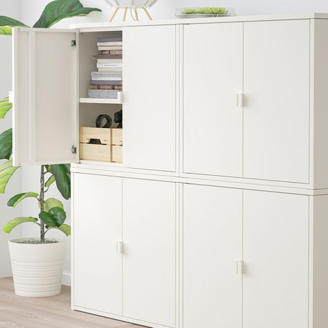 Ikea Bror, Ikea Mud Room, Workplace Design Office, Ikea Wall Cabinets, Ikea Uk, Ikea Storage Cabinets, Craft Cabinet, Ikea Hack Ideas, Mud Room Storage