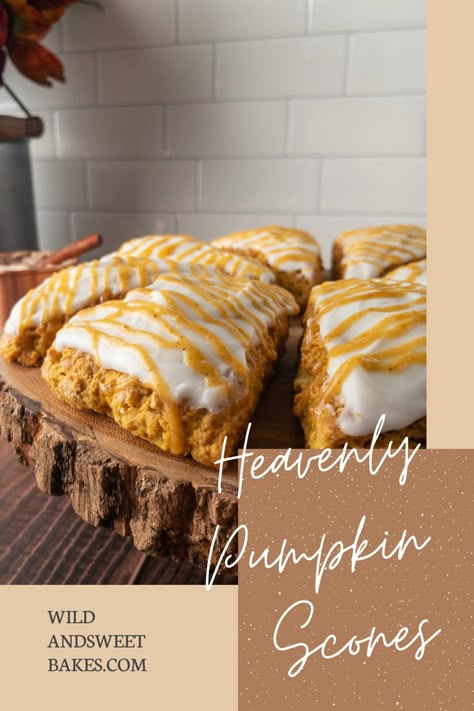 Pumpkin Scones With Chai Glaze, Pumpkin Cheesecake Scones, Moist Pumpkin Scones, Moist Pumpkin Scones Recipe, Pumpkin Brown Sugar Scones, Best Pumpkin Scones, Maple Pumpkin Scones, Best Pumpkin Scones Recipe, Pumpkin Snickerdoodle Scones