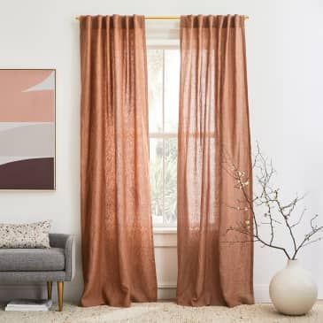 Orange Curtains, Unique Curtains, Living Room Door, Linen Curtain, Long Curtains, Striped Curtains, Cotton Curtains, Curtains Living, White Curtains