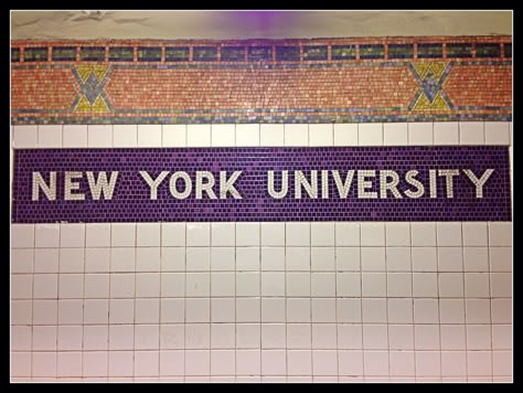 8th Street subway station.  #NYU Nevaeh Core, Academia Barbie, Nyu University, College Manifestations, Nyu Graduation, Nyu Law, College Vision Board, New York University, College List