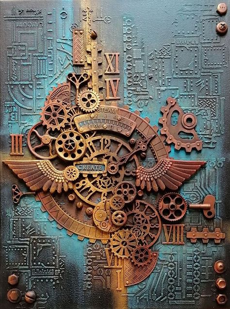 Steampunk Kunst, Steampunk Mixed Media Art, Steampunk Artwork, Steampunk Mixed Media, الفن الرقمي, Art Steampunk, Steampunk Crafts, Desain Editorial, Creation Art