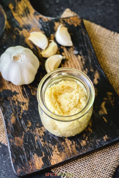 Garlic Paste (How to Make, Store & Use) | Spice Cravings How To Make Garlic Paste At Home, Bulk Recipes, Air Fryer Recipes Vegetarian, Fridge And Freezer, Make Ahead Appetizers, Paste Recipe, Cooking 101, Blender Recipes, Dehydrated Food