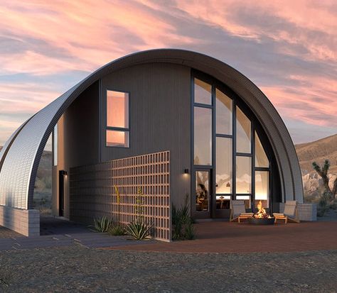 Affordable building plans and steel kits – Steel Hut Quonset Hut, Mojave Desert, Round House, Steel Buildings, Building Plans, Open Concept, One Bedroom, Building