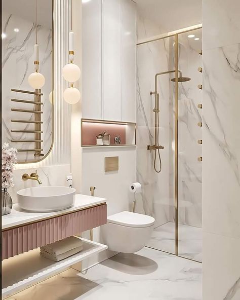 Bathroom Interior Design Modern, Bilik Air, Bathroom Decor Luxury, Washroom Design, Dream Apartment Decor, Bathroom Design Decor, 아파트 인테리어, Toilet Design, Bathroom Inspiration Decor