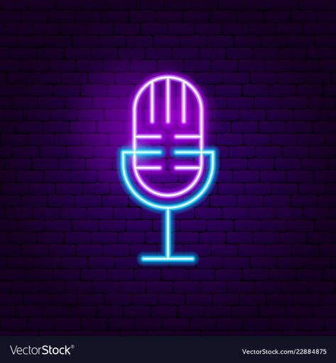 Neon Microphone, Microphone Vector, Music Sign, On Air Sign, App Ikon, Whatsapp Logo, Cool Neon Signs, Neon Words, Neon Backgrounds