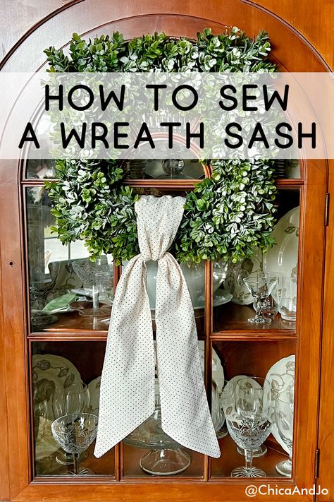 How to Sew a Wreath Sash Pattern For Wreath Sash, Sew A Wreath Sash, How To Make A Wreath Sash Tutorial, Diy Wreath Sash How To Make, How To Sew A Wreath Sash, How To Make A Sash For A Wreath, How To Make A Wreath Sash Diy, How To Make A Sash, Fabric Strip Wreath