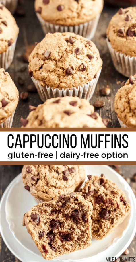 Simple Muffins, Cappuccino Muffins, Gluten Free Dairy Free Muffins, Dairy Free Muffins, Coffee Muffins, Instant Espresso, Gluten Free Coffee, Bakery Style Muffins, Healthy Muffin Recipes