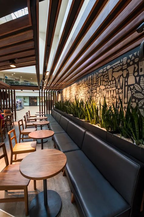 Starbucks Cafeteria, Resturant Interior Design, Bbq Restaurant Design, Starbucks Interior, Cafe Plan, Supermarket Design Interior, Starbucks Design, Roof Garden Design, Apartments Exterior