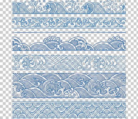 Chinese Patterns Traditional, Chinese Pattern Design, Blue China Patterns, Chinese Porcelain Pattern, Blue Ink Tattoos, Wave Drawing, Card Tattoo Designs, Armband Tattoo Design, Wave Illustration