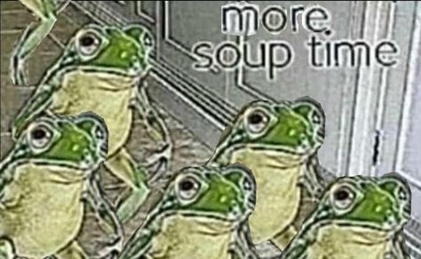 More Soup Time Time Meme, Green Frogs, Meme Template, Amphibians, Toad, Frogs