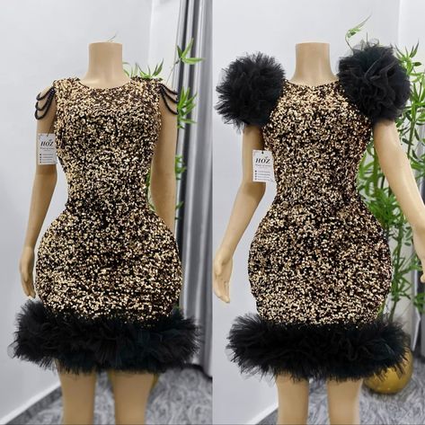 Naija latest style Dinner Gown Styles In Nigeria, Short Velvet Gown, Velvet Short Gown Styles, Birthday Style Outfits Classy, Classic Outfit Women, Sequin Gown Styles, Ankara Dinner Dress, Short Gown For Ladies, Sequence Gown Styles In Nigeria