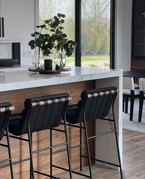 Kitchen/Pantry • Instagram Vail Stool, Modern Bar Stools Kitchen, Denver Modern, Black Counter Stools, Island Chairs, Island Stools, Bar Stools Kitchen Island, Bar Counter Stools, Kursi Bar