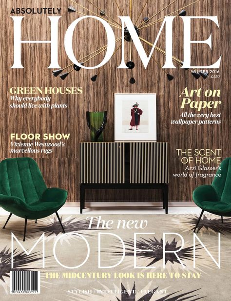 Absolutely Home Winter 2016 Interior Design Magazine Cover, Interior Magazine, Showroom Ideas, Interior Design Magazine, Paper Wallpaper, Home Lifestyle, Quality Content, Floor Patterns, Lifestyle Magazine