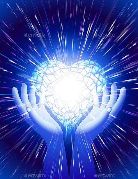 Heart in open hands with glowing beams; Symbol of amour illuminate around the power of love; Background for a greeting card on the Healing Hands Art, Healed Heart, Hands Open, Spiritual Heart, Love Background, Spiritual Images, Love Symbol, Love Heart Images, Magic Hands