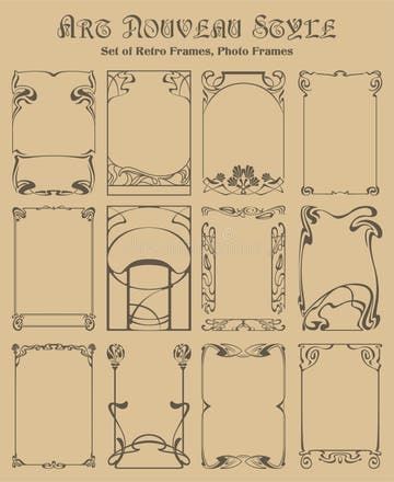 Art Nouveau Style Decorative Frames Stock Illustration - Illustration of placard, modern: 179640753 Art Deco Drawing Illustration, Art Nouveau Modern, Art Nouveau Design Illustration, Art Nouveau Mood Board, Art Nouveau Borders, Art Nouveau Border, Art Nouveau Frame, Art Nouveau Frame Design, Art Neauveau Borders