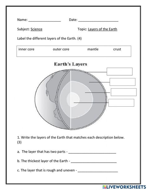 Earth System, Layers Of Earth, Layers Of The Earth, Layers Of Earth Activity, Layers Of Earths Atmosphere, Layers Of The Earth Worksheet, Layers Of The Earth Lesson, Earth Inside Layers, Earths Atmosphere Layers Worksheet