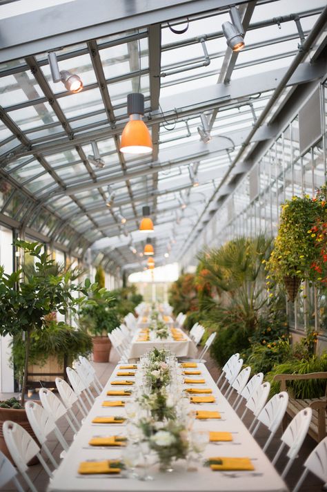 beautiful wedding decor with yellow and green Denver Botanic Gardens, Garden Reception, Garden Venue, Botanical Gardens Wedding, Garden Wedding Venue, Colorado Wedding Venues, Wedding Venue Decorations, Gardens Wedding, Botanic Gardens