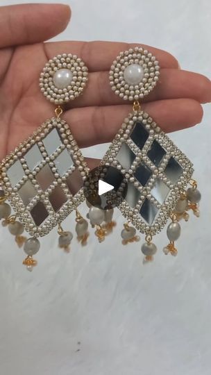 6.8K views · 1.2K reactions | DIY mirror earrings ✨️#crafterrashmi #like share and follow my channel for more videos #instagramreels #instareels #instaviralvideo❤️❤️ #instafashion #instadaily #instatrendingreels #instacrafts #instalike #instajewelry #instavideo #instaviralshortsvideo #instafollow #trending earrings #trending jewllery #earrings making ideas | crafter-rashmi | rashmihazara · Original audio Mirror Earrings, Trending Earrings, Earrings Diy Handmade, Fabric Jewellery, Jewellery Indian, Earrings Making, Insta Videos, Bridal Jewellery Indian, Diy Mirror