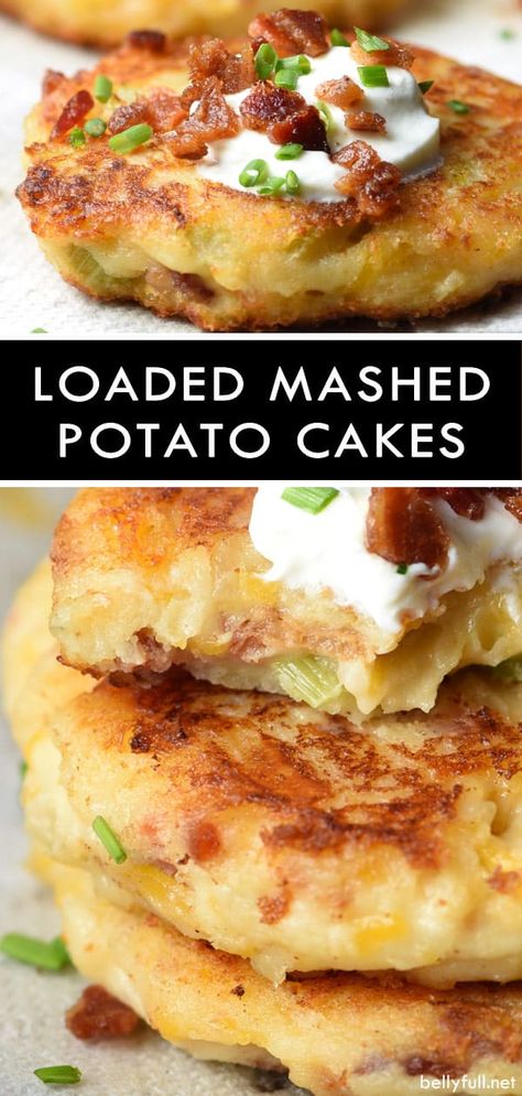 Mashed Potato Cakes, Twice Baked Potato, Wallpaper Food, Loaded Mashed Potatoes, Potato Recipes Side Dishes, Leftover Mashed Potatoes, Twice Baked, Twice Baked Potatoes, Potato Cakes