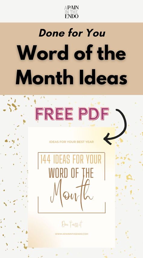 Word of the month ideas to keep you inspired each and every month or to get your creative juices flowing. Learn more about the concept of word of the month and gain access to a free pdf with 144 word of the month ideas! Word Of The Month Ideas, Month Themes, Word Of The Month, Month Ideas, Monthly Themes, Every Month, Months In A Year, Free Printables, Meant To Be