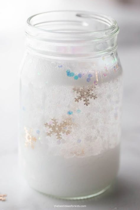 Snowstorm in a Jar Experiment Snowstorm In A Jar Experiment, Storm In A Jar, Snowstorm In A Jar, Early Childhood Education Resources, Science Experiment For Kids, Library Crafts, Steam Ideas, Experiment For Kids, Rm 1