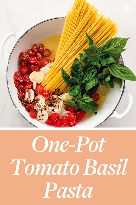 One Pot Basil Pasta, One Pot Tomato Basil Pasta, Dinner Italian, Pasta Easy, Dinner Pasta, Cooking Pasta, Tomato Basil Pasta, Recipe Italian, Recipe Pasta