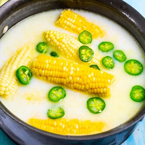 Corn On The Cob Boiled With Jalapenos, Honey Jalapeño Corn On The Cob, Jalapeño Corn On The Cob, Jalapeno Honey Butter, Honey Butter Corn, Cob Recipes, Corn Jalapeno, Cooking Ham, Southern Sides