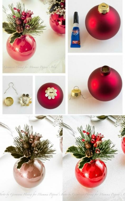 Jul Diy, Diy Christmas Table, Disney Christmas Ornaments, Christmas Table Centerpieces, Christmas Tablescape, Christmas Centerpieces Diy, Christmas Favors, Diy Centerpieces, Christmas Table Settings