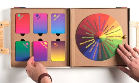 Designercise: A Creative Thinking Game and Ideation Toolkit by Leyla Acaroglu — Kickstarter Pr Kit, Thinking Games, Game Card Design, Board Game Design, Creative Problem Solving, Brand Kit, Creative Packaging, Packaging Design Inspiration, Design Thinking