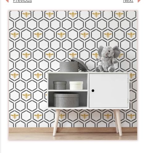 Honeycomb Stencil, Geometric Wall Stencil, Bee Stencil, Hexagon Wallpaper, Stencil Wall, Wall Stencil Patterns, Geometric Stencil, Wallpaper Stencil, Nursery Modern