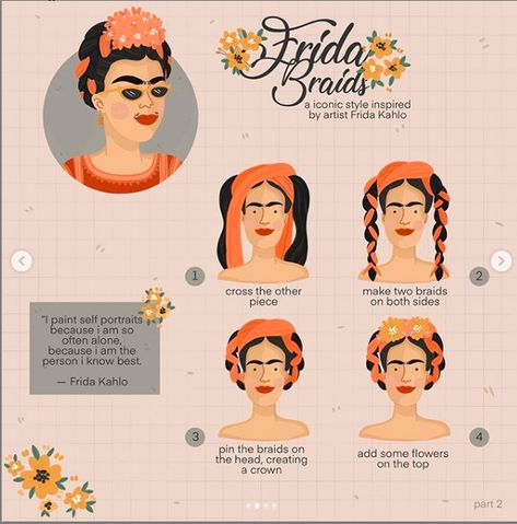 Frida Kahlo Hairstyle, Diy Curly Hair, Shiny Curly Hair, Take Care Of Curly Hair, Afro Hair Care, Vintage Hairstyles Tutorial, Choppy Bob Haircuts, Curly Hair Drawing, Guest Hair