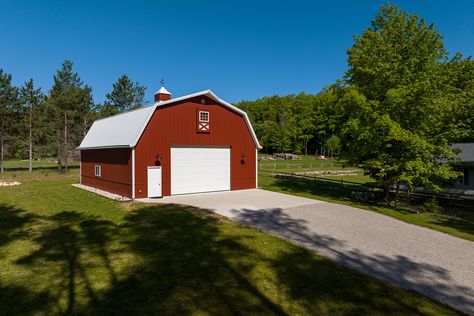 Hobby Garage, Equestrian Building, Post Frame Construction, Morton Building, Gambrel Roof, Storage Building, Pole Barns, Overhead Door, Stone Siding